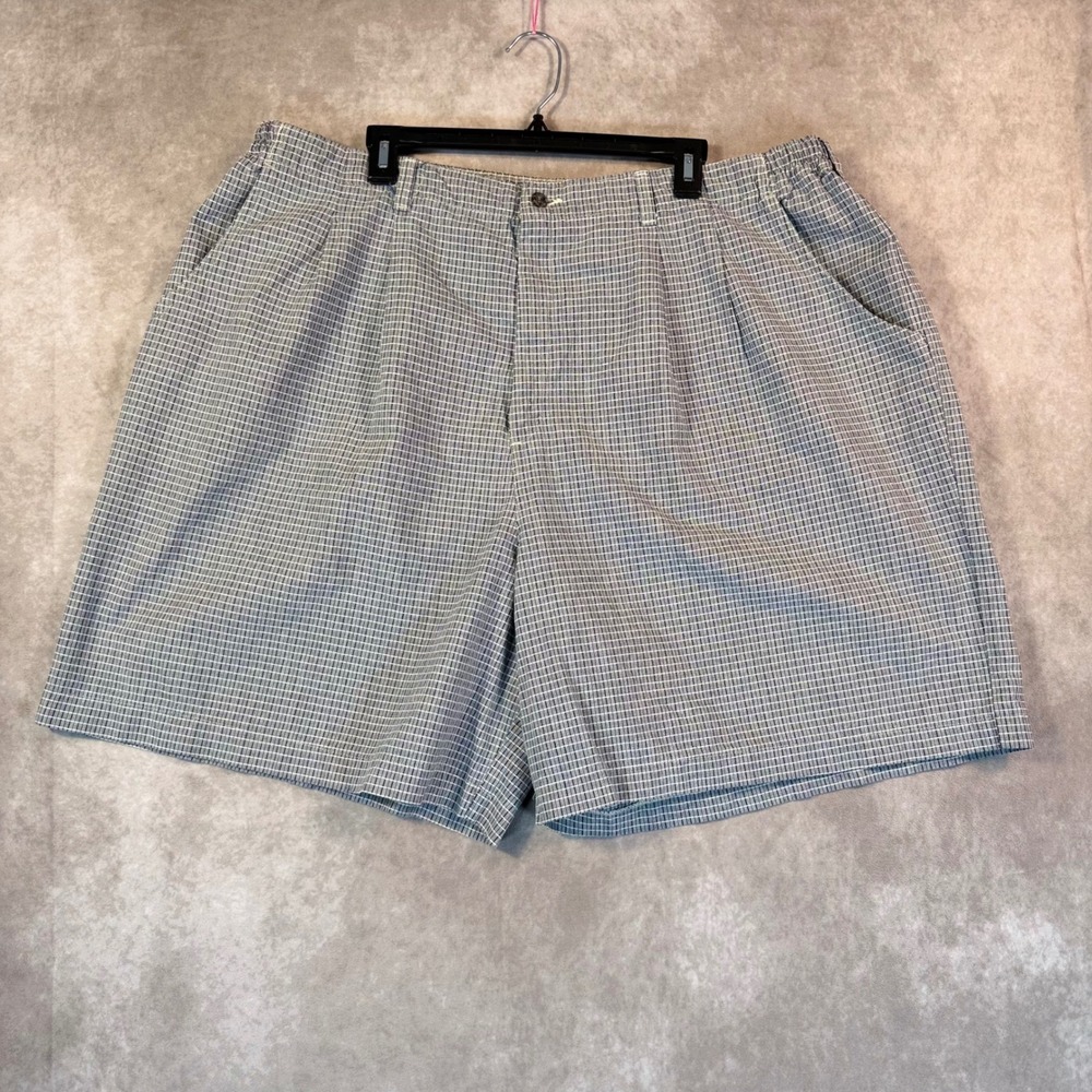 Vintage Lee Casuals Shorts Women 26 Blue White Plaid Pleated Gingham 90s Mom